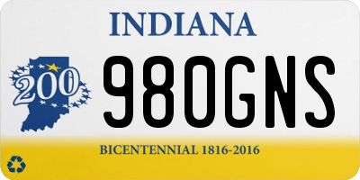 IN license plate 980GNS