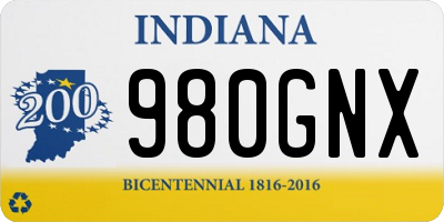 IN license plate 980GNX