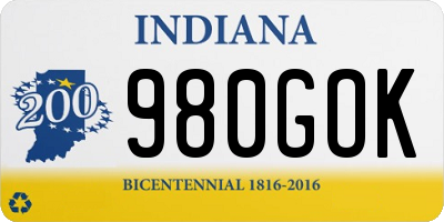 IN license plate 980GOK