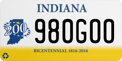 IN license plate 980GOO