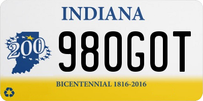 IN license plate 980GOT