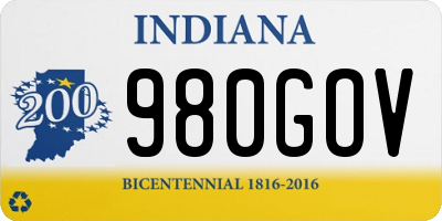 IN license plate 980GOV