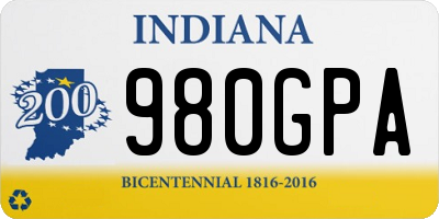IN license plate 980GPA