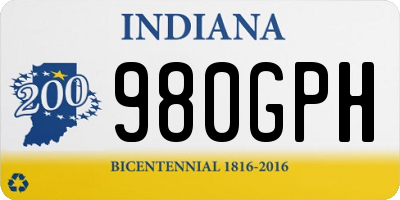 IN license plate 980GPH