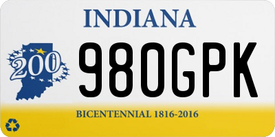 IN license plate 980GPK