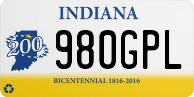 IN license plate 980GPL