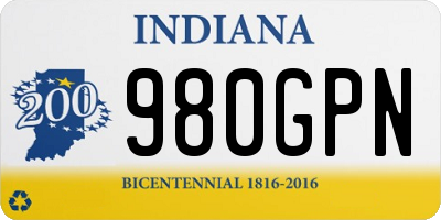 IN license plate 980GPN