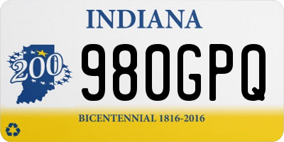 IN license plate 980GPQ