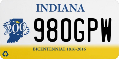 IN license plate 980GPW