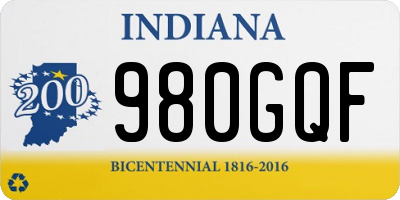 IN license plate 980GQF