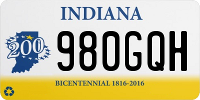 IN license plate 980GQH