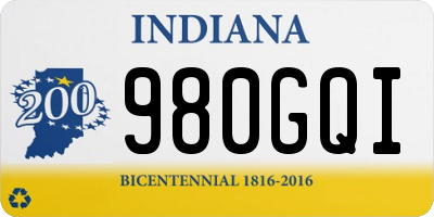 IN license plate 980GQI