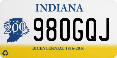 IN license plate 980GQJ