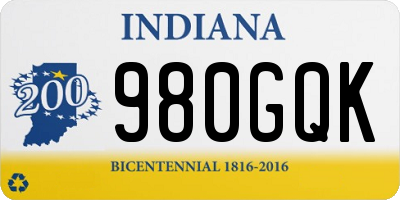 IN license plate 980GQK