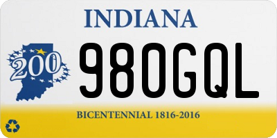 IN license plate 980GQL