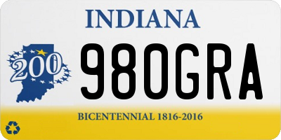IN license plate 980GRA