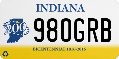 IN license plate 980GRB