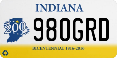 IN license plate 980GRD
