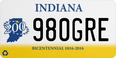 IN license plate 980GRE