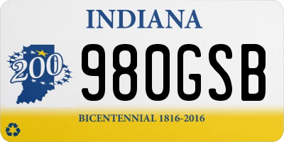 IN license plate 980GSB