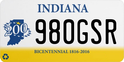 IN license plate 980GSR