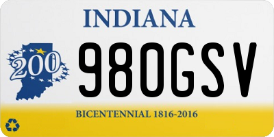 IN license plate 980GSV