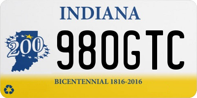 IN license plate 980GTC