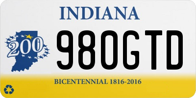 IN license plate 980GTD