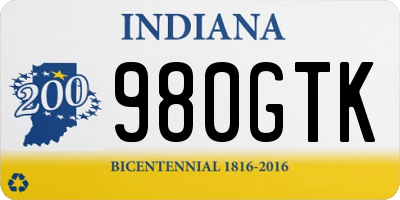 IN license plate 980GTK