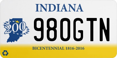IN license plate 980GTN