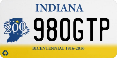 IN license plate 980GTP