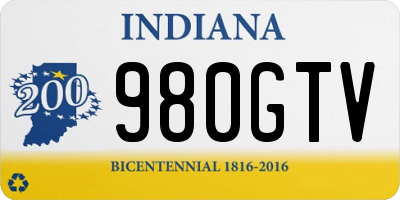 IN license plate 980GTV