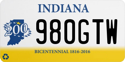 IN license plate 980GTW