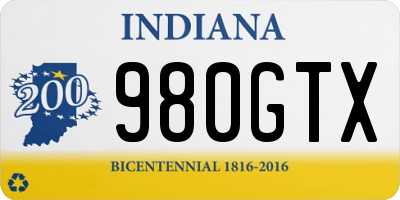 IN license plate 980GTX