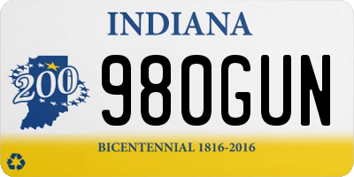 IN license plate 980GUN