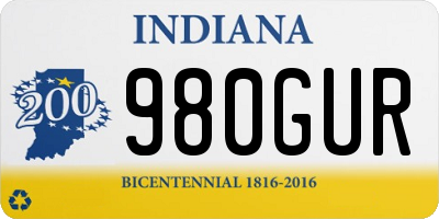 IN license plate 980GUR