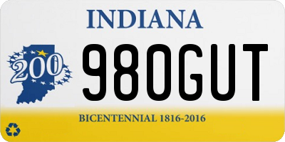 IN license plate 980GUT