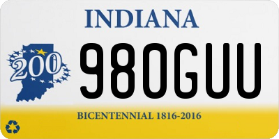 IN license plate 980GUU