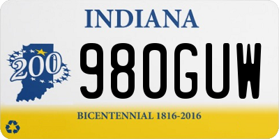 IN license plate 980GUW