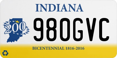 IN license plate 980GVC
