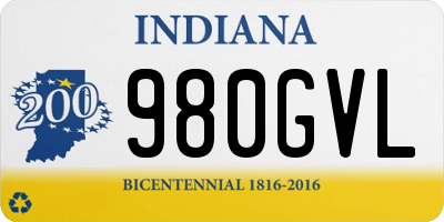 IN license plate 980GVL
