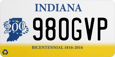 IN license plate 980GVP