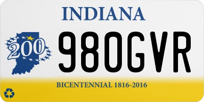 IN license plate 980GVR