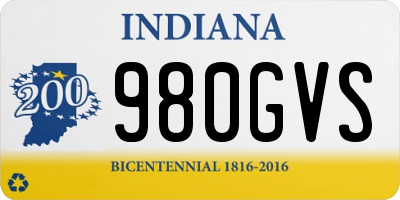 IN license plate 980GVS