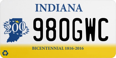 IN license plate 980GWC