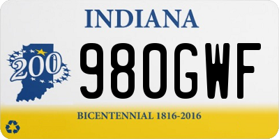 IN license plate 980GWF