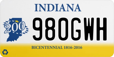 IN license plate 980GWH