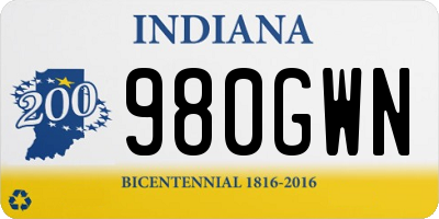 IN license plate 980GWN
