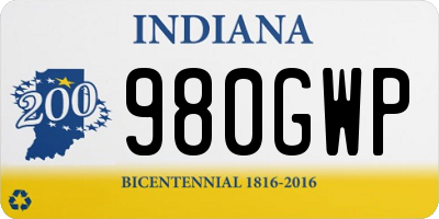 IN license plate 980GWP