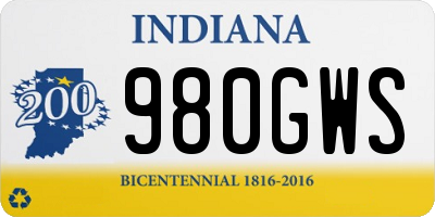 IN license plate 980GWS